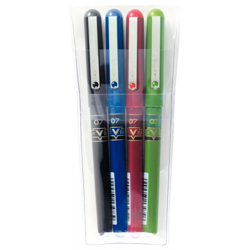 Pochette de 4 rollers V-Ball 0,7 mm couleurs assorties