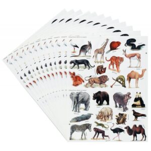 Pochette de 408 gommettes les animaux sauvages, adhésives repositionnables