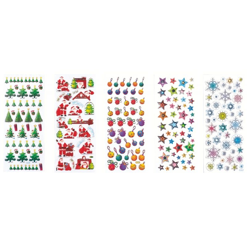 Pochette de 420 stickers 3D thème Noël assortis
