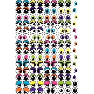 Pochette de 594 gommettes yeux adhésives assorties, repositionnables