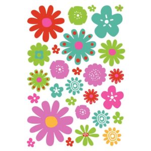 Pochette de 600 gommettes adhésives repositionnables fleurs assorties