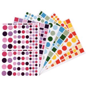 Pochette de 6900 gommettes  camaïeu géométriques adhésives repositionnables formes et couleurs assorties
