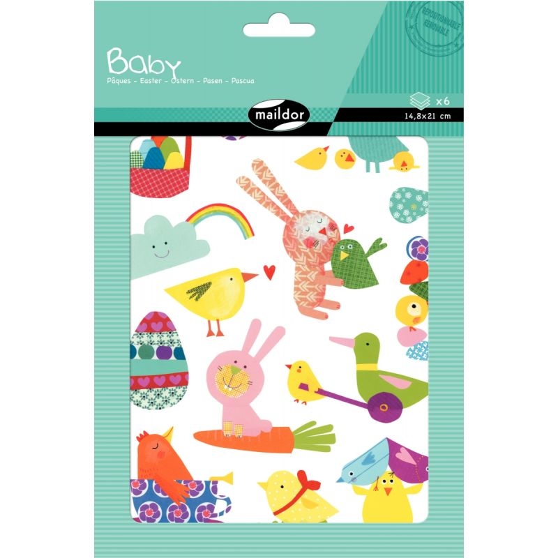 Pochette de 84 maxi gommettes Baby pâques, adhésives repositionnables