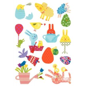 Pochette de 84 maxi gommettes Baby pâques, adhésives repositionnables