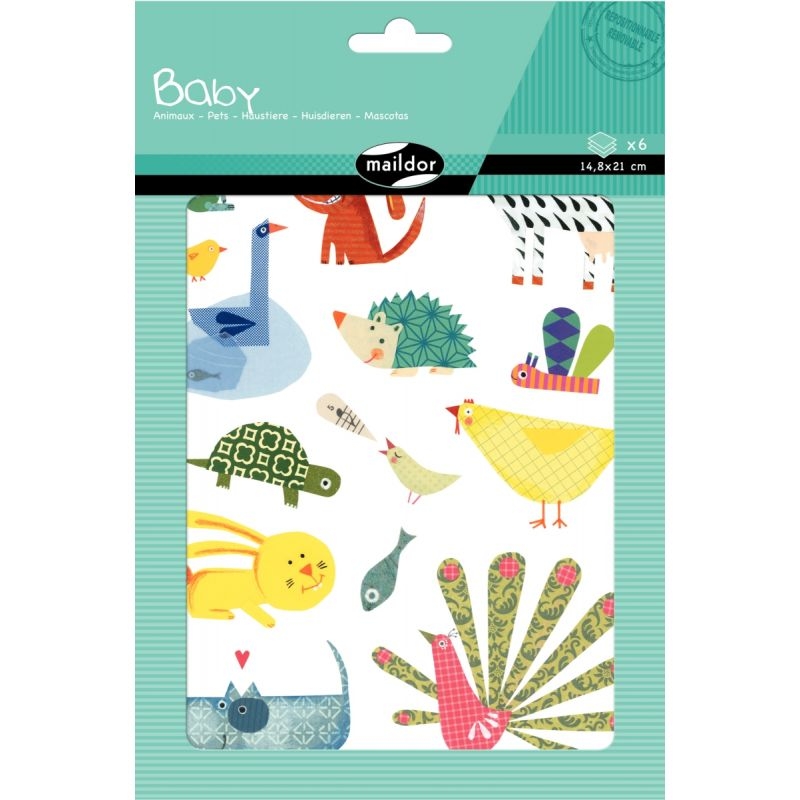 Pochette de 93 maxi gommettes animaux, adhésives repositionnables