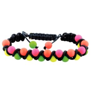 Pot de 100 grammes de perles rondes en plastique fluo