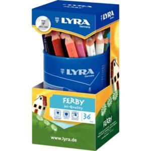 Pot de 36 crayons de couleur Lyra Ferby triangulaires gros module