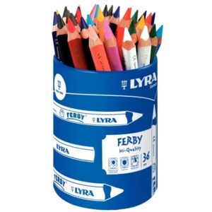 Pot de 36 crayons de couleur Lyra Ferby triangulaires gros module