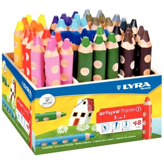 Pot de 48 crayons de couleur gros module + 2 taille-crayons