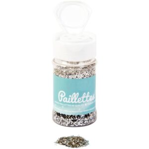 Pot de 60 g de paillettes scintillantes argent