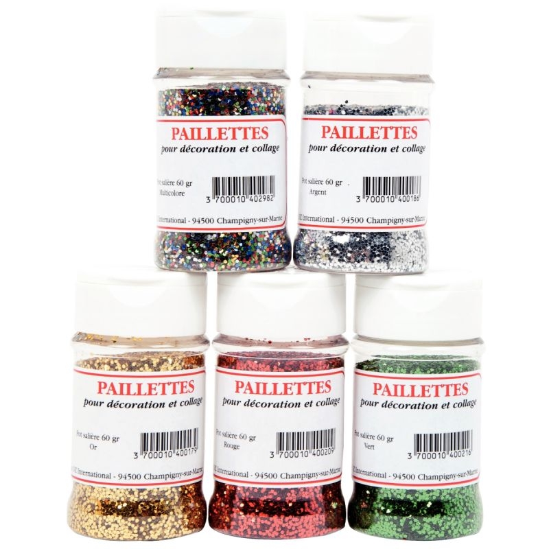 Pot de 60 g de paillettes scintillantes or