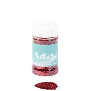 Pot de 60 g de paillettes scintillantes rouge