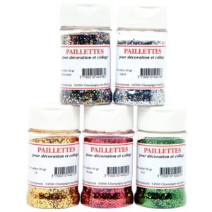 Pot de 60 g de paillettes scintillantes rouge