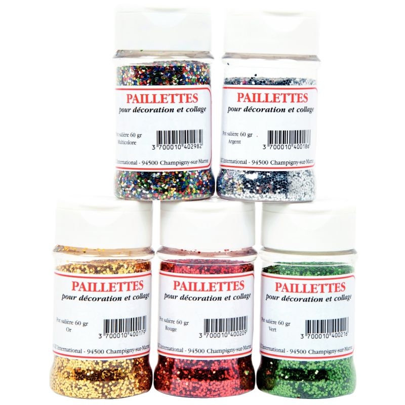 Pot de 60 g de paillettes scintillantes vert