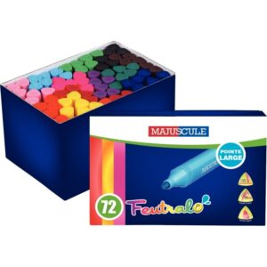 Pot de 72 feutres de coloriage triangulaires pointe ogive assortis