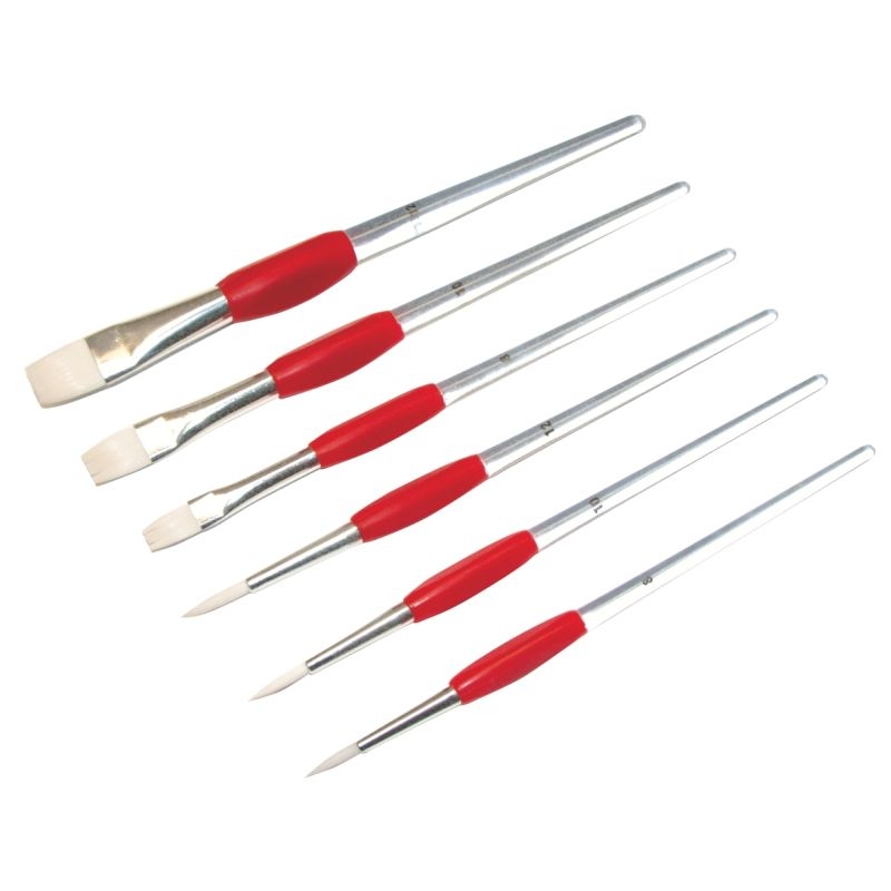 Pot de 72 pinceaux et brosses synthétiques avec grip caoutchouc ergonomique