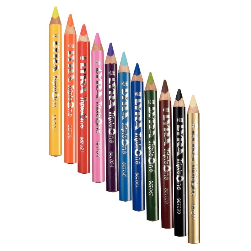 Pot rond plastique de 36 crayons de couleur aquarellables Triple One