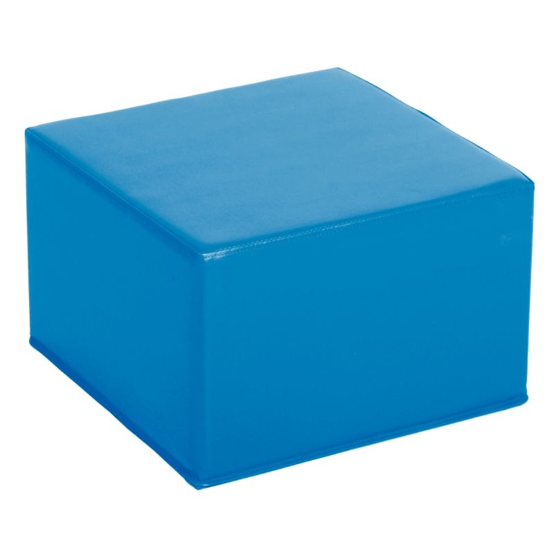 Pouf carré PVC bleu