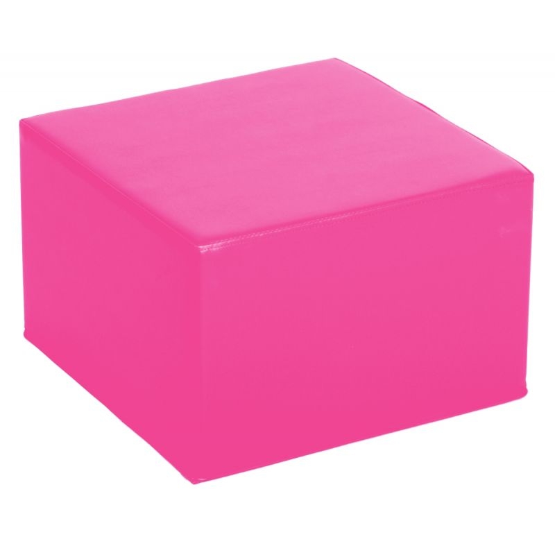 Pouf carré PVC fuchsia