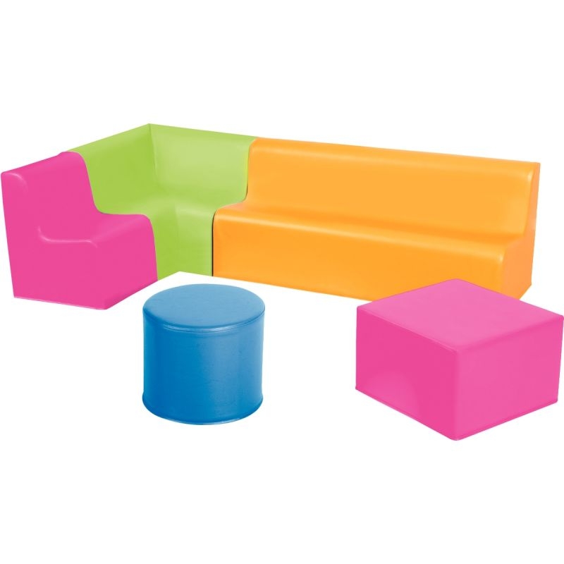 Pouf carré PVC fuchsia