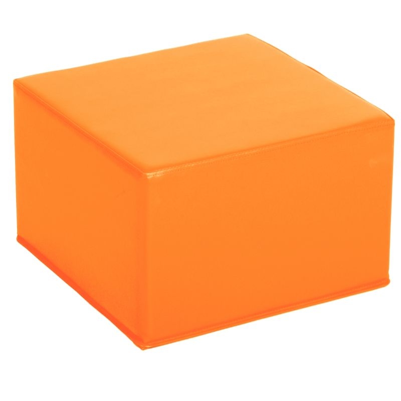 Pouf carré PVC orange
