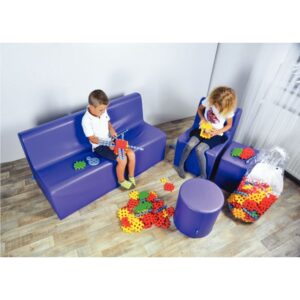 Pouf carré PVC violet