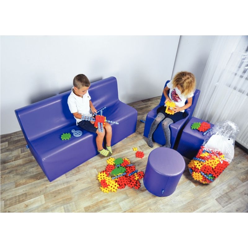 Pouf carré PVC violet