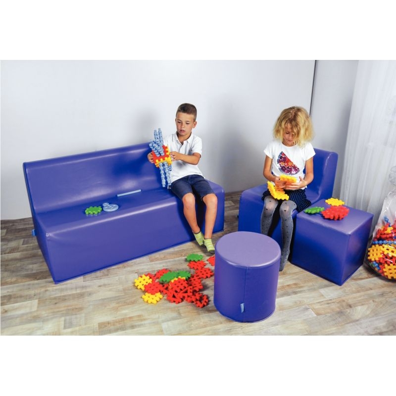 Pouf carré PVC violet