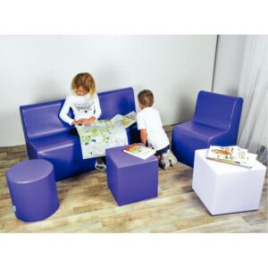 Pouf carré PVC violet