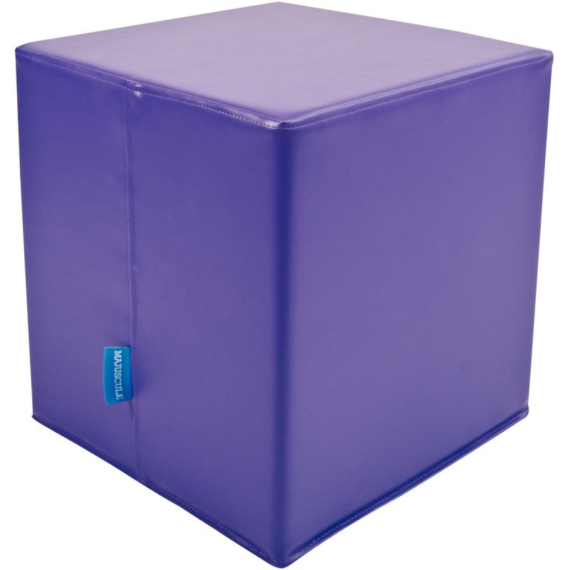 Pouf carré PVC violet