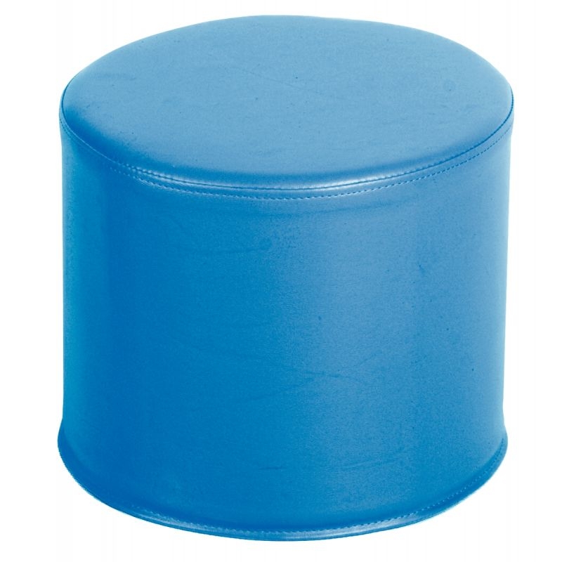 Pouf rond PVC bleu