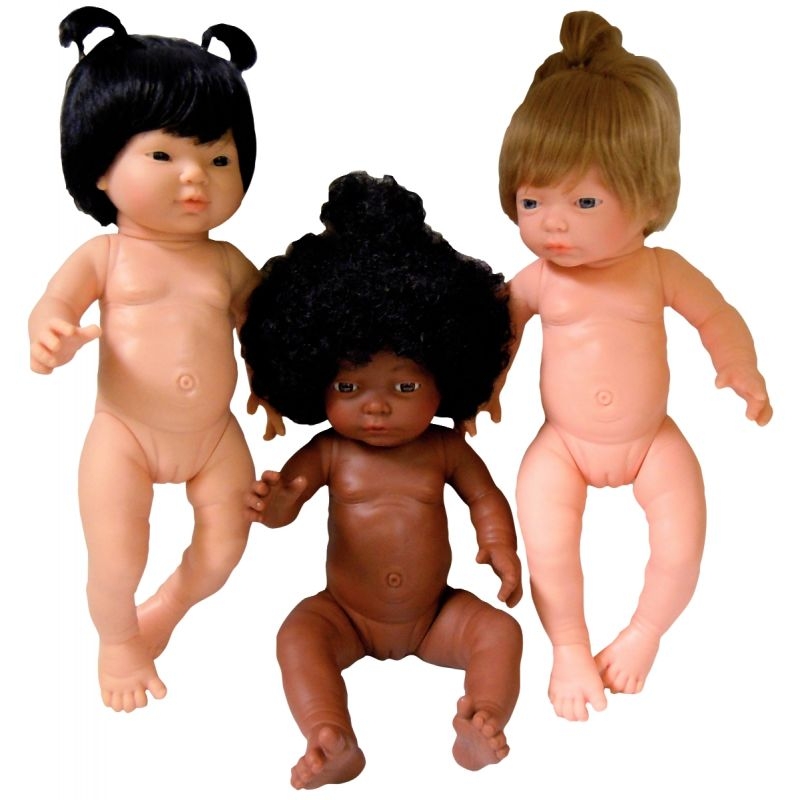 Poupée fille, 42 cm, africaine avec des cheveux