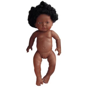 Poupée fille, 42 cm, africaine avec des cheveux