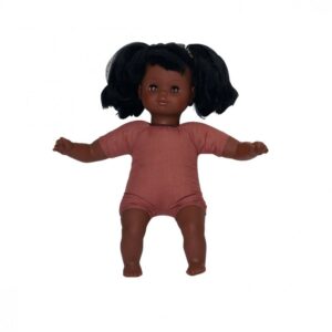 Poupon avec cheveux au corps souple, fille type africain, hauteur 32 cm