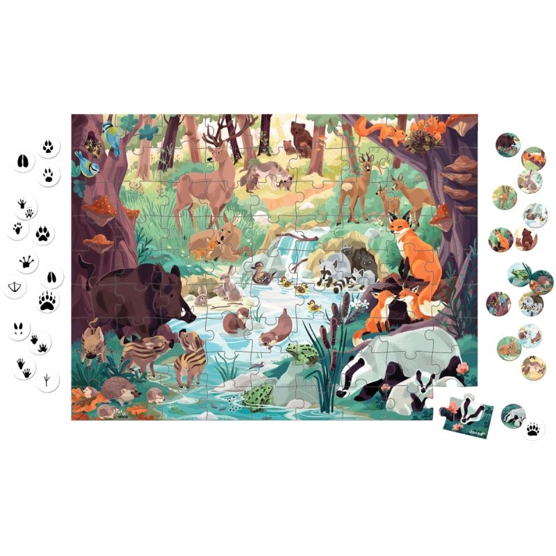 Puzzle 81 pièces, cherche et trouve les empreintes