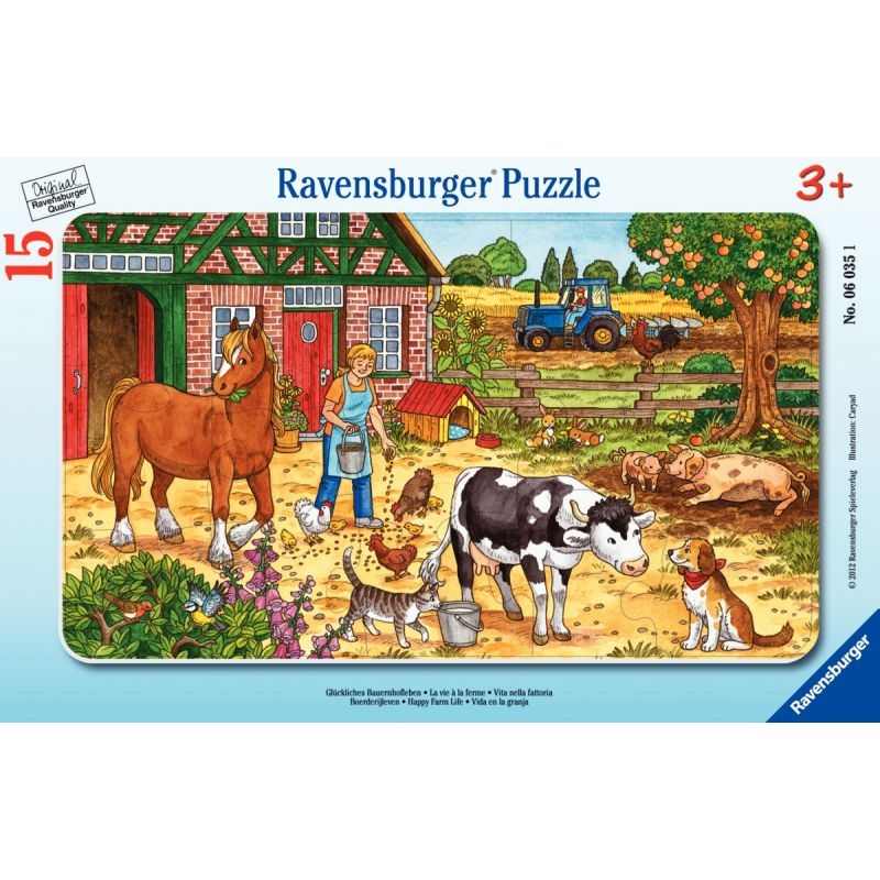 Puzzle à cadre 15 pièces, la vie à la ferme