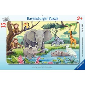 Puzzle à cadre 15 pièces, les animaux d’Afrique