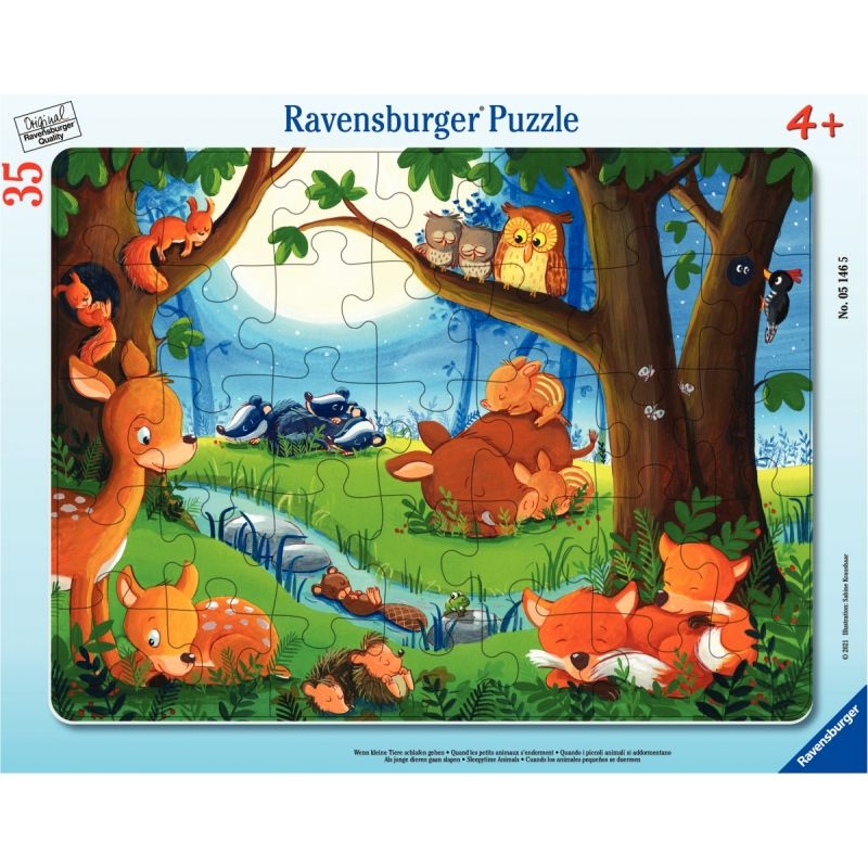 Puzzle à cadre 35 pièces, les animaux de la forêt