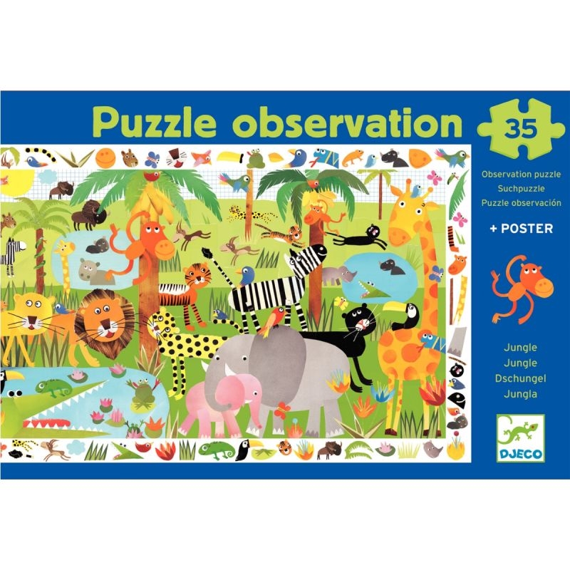 Puzzle d’observation de 35 pièces la jungle