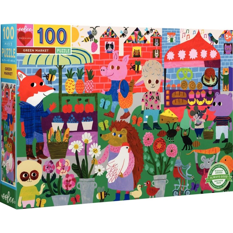 Puzzle de 100 pièces EEBOO, le marché écologique