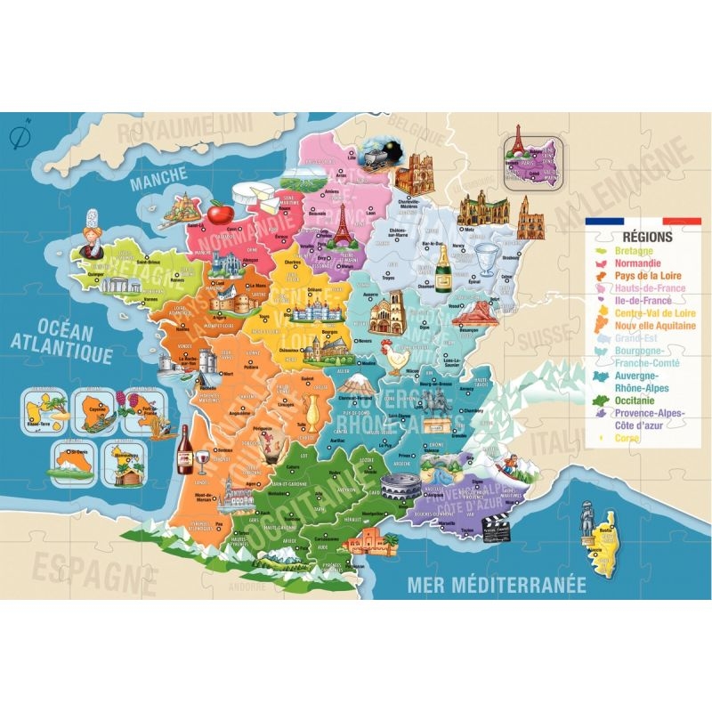 Puzzle de 150 pièces départements et régions de France
