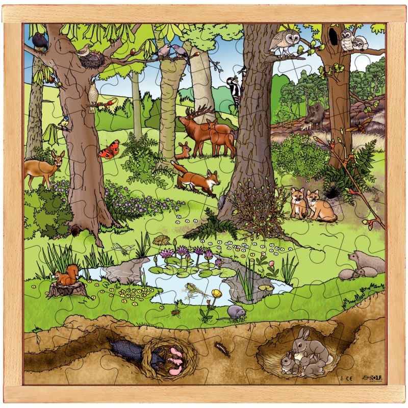 Puzzle de 64 pièces en bois printemps / été