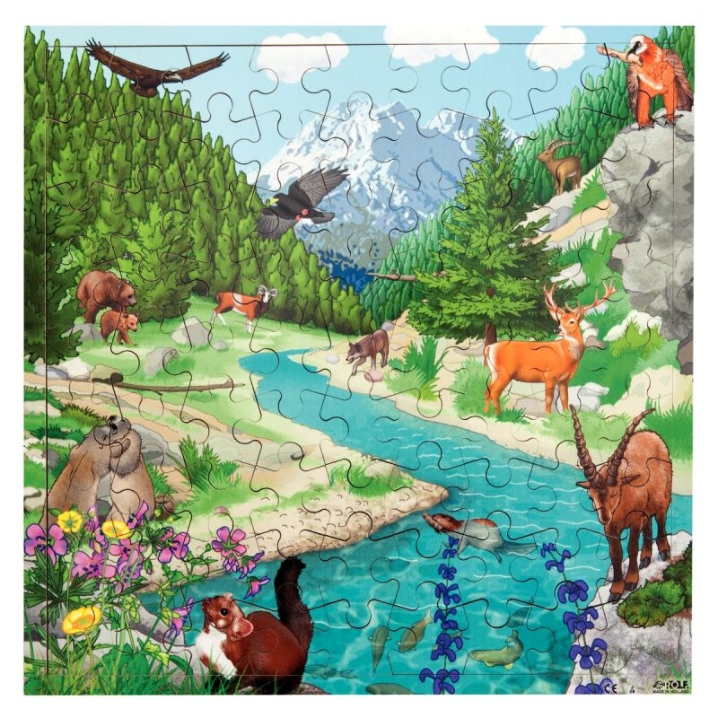 Puzzle de 81 pièces en bois, la montagne