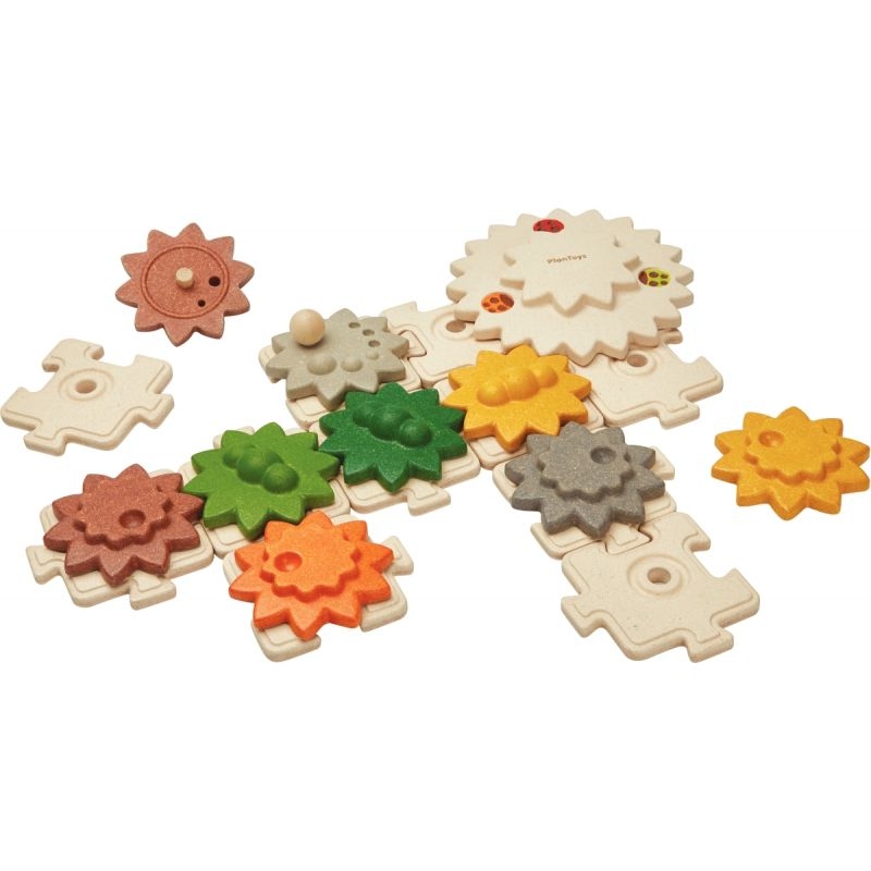 Puzzle et engrenages en bois PLANTOYS