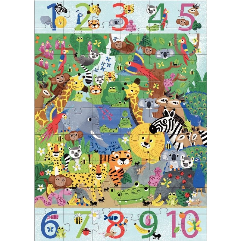 Puzzle géant de 1 à 10, la jungle