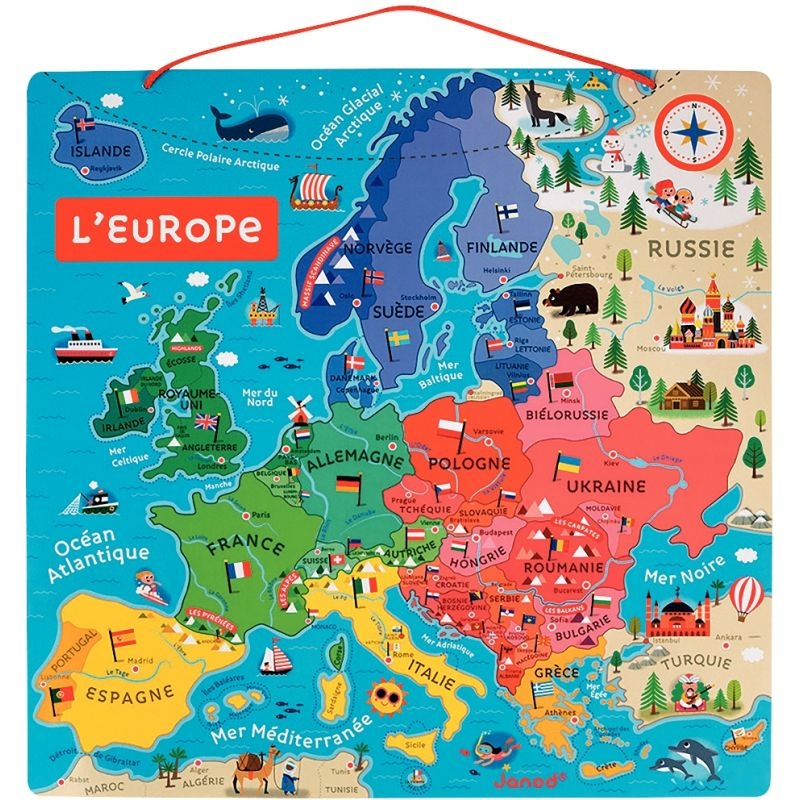 Puzzle magnétique 40 pièces, l’Europe