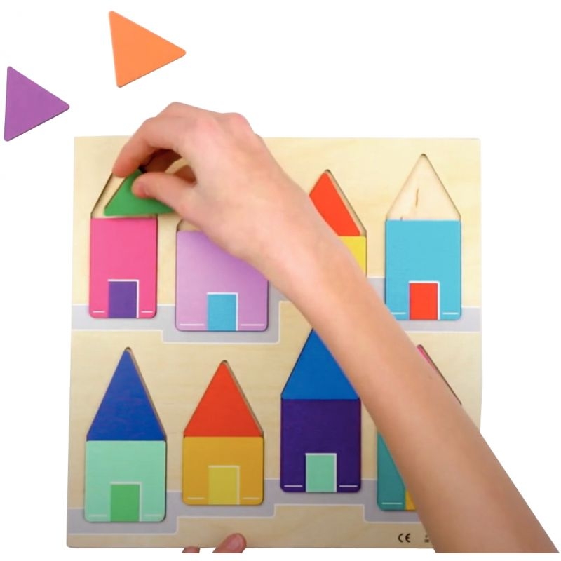 Puzzle maisons colorées 16 pièces