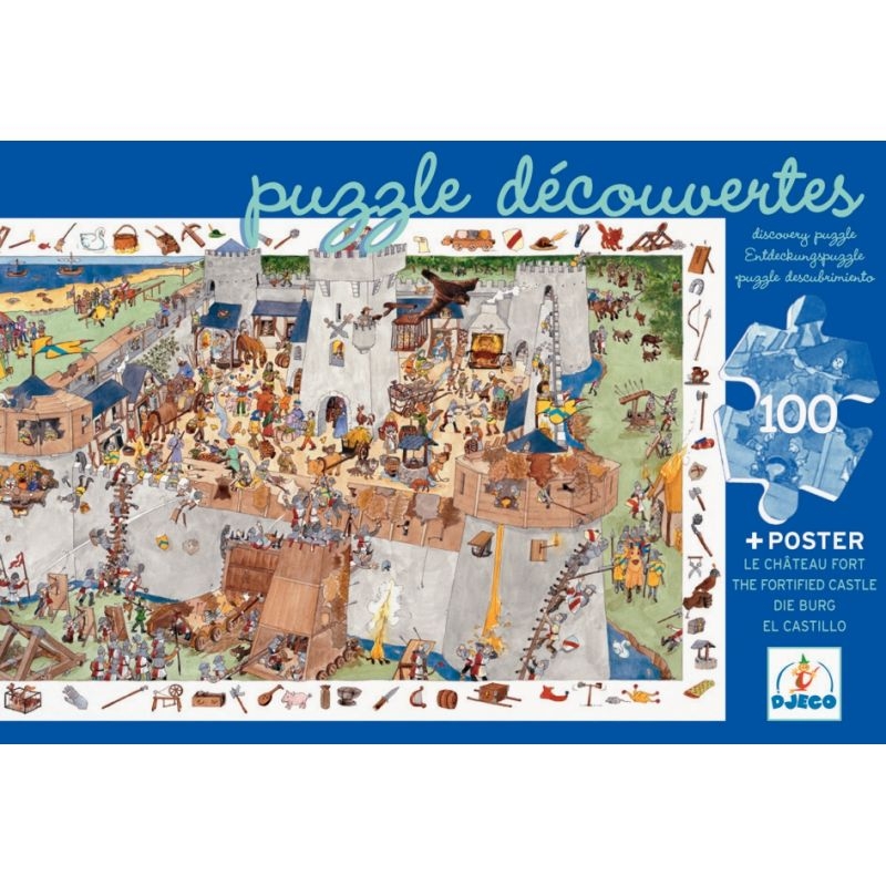 Puzzle observation de 100 pièces sur le thème du château fort