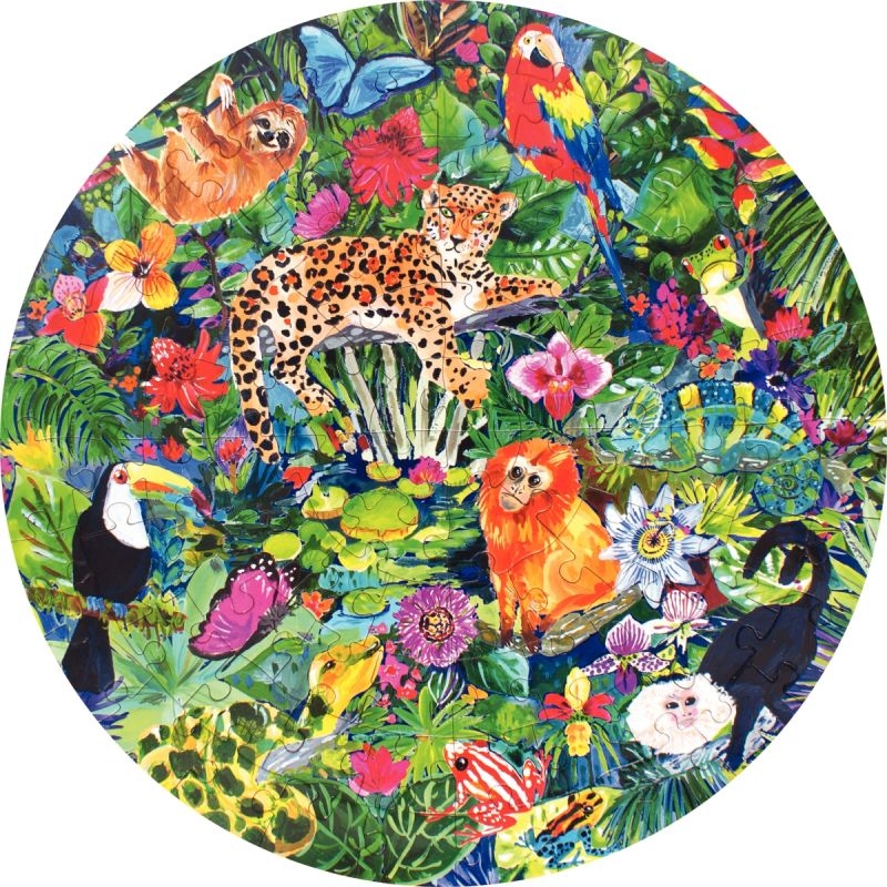 Puzzle rond de 100 pièces EEBOO, la forêt tropicale