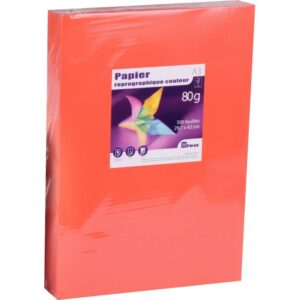 Rame de 500 feuilles de papier 80g de format A3 rouge FIRST